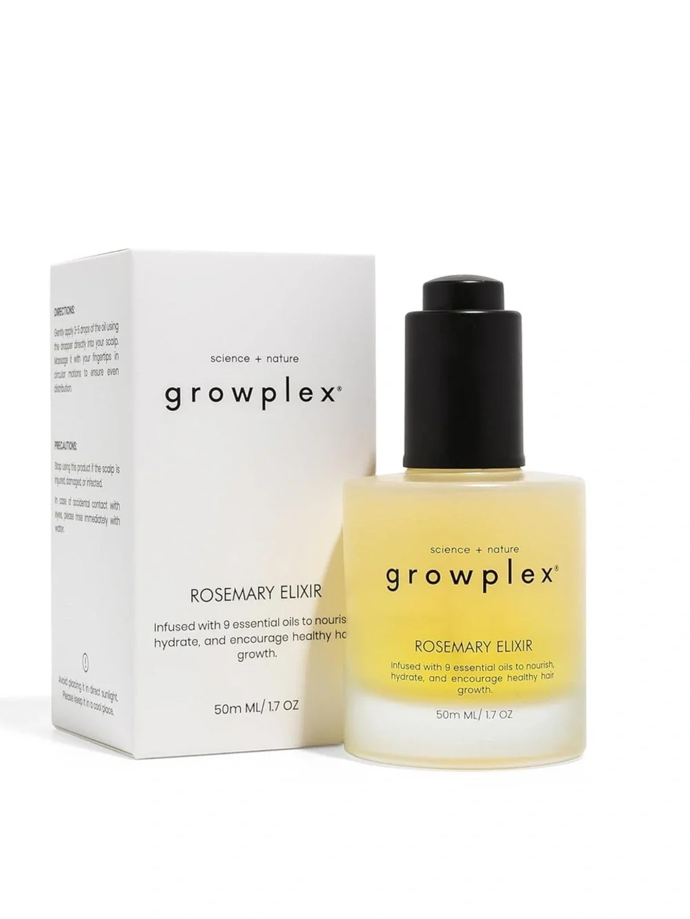 Growplex Rosemary Elixir Face & Scalp Oil — Yellow Hydrating Serum